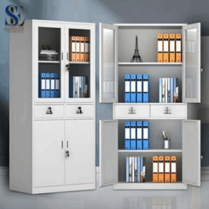 Half-Glass Metal Filing Cabinet