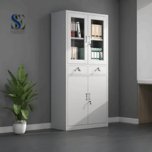 Half-Glass Metal Filing Cabinet